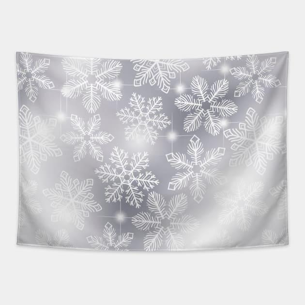 Snowflakes and lights Tapestry by katerinamk