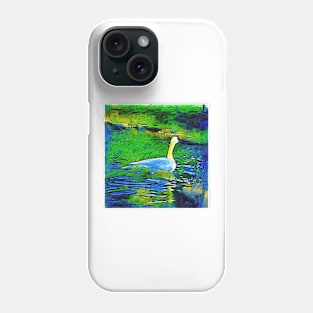 Lone Swan In Pond Phone Case