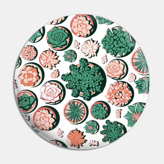 Succulent pots // green and coral Pin by SelmaCardoso