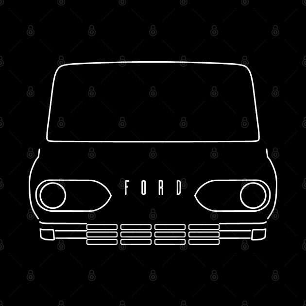 Ford Econoline classic van outline graphic (white) by soitwouldseem