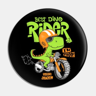 dinosaur riding motorbike Pin