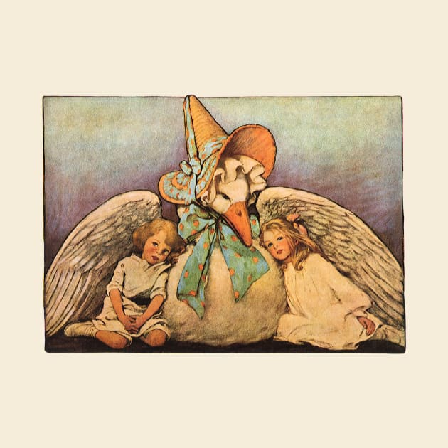 Vintage Mother Goose with Children by Jessie Willcox Smith by MasterpieceCafe