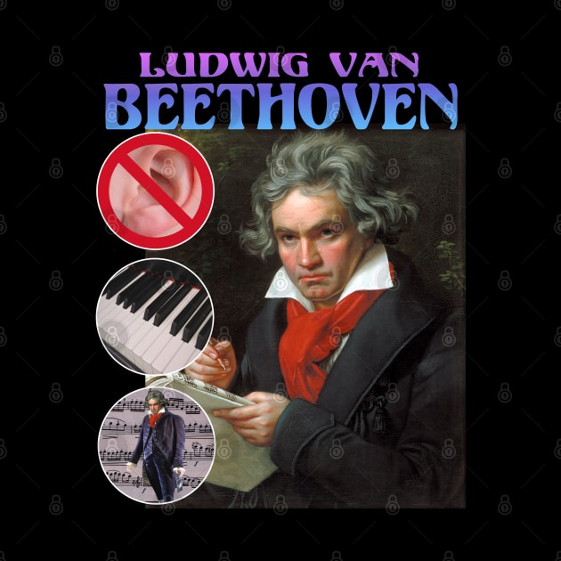 BEETHOVEN RAP TEE Ludwig Van Beethoven Cool Vintage Retro 90's Graphic Band T-Shirt by blueversion