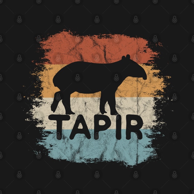 Cool Funky Retro Tapir Silhouette Vintage Style by SkizzenMonster