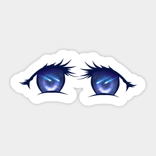 Anime Galaxy Comet Eyes Anime Eyes Sticker Teepublic
