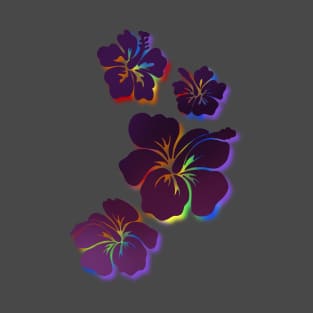 Hibiscus purples with rainbow accent T-Shirt