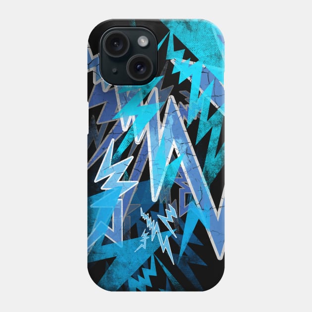 Kat Von Shredding - Electric Blue Lightning Phone Case by Toby Wilkinson