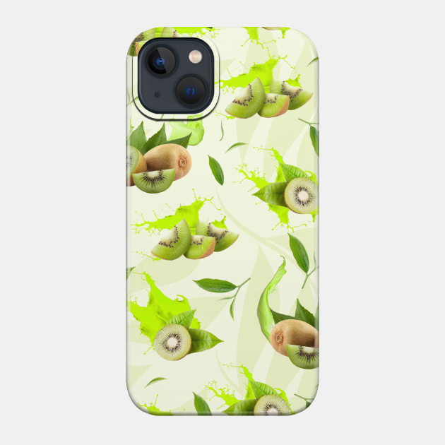 Kiwi fruits and leaves - Kiwi Fruit - Phone Case