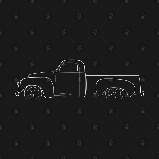 Front/Profile - Studebaker Pickup - stencil, white by mal_photography