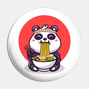 Cute Panda Eating Ramen Noodle Pin