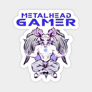 Metalhead Gamer Baphomet Meditate Blue Magnet