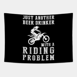 Revved up and Refreshed: A Hilarious Tee for Dirtbike & Beer Lovers! Tapestry