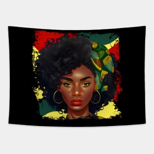 Black Queen History Month Afro American Pride T-Shirt Tapestry