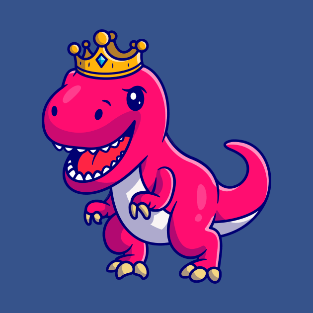 Cute Dinosaur Queen With Crown Cartoon by Catalyst Labs