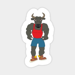 Black bull bodybuilder Magnet