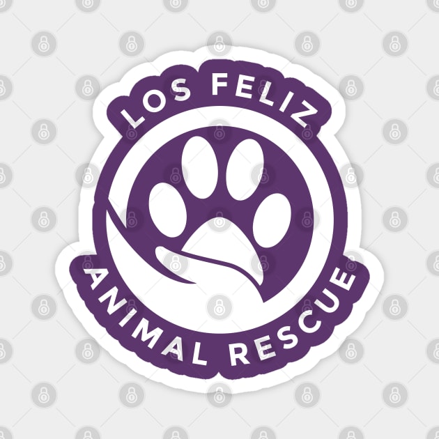 Los Feliz Animal Rescue White Logo Magnet by losfeliz