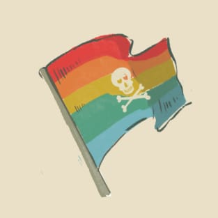 Rainbow Skull & Crossbones Flag T-Shirt