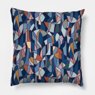 Modern Crowd in Classic Blue Pillow