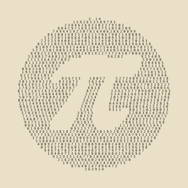 Pi Day cool circle pattern with pi digits and symbol by Lyrical Parser