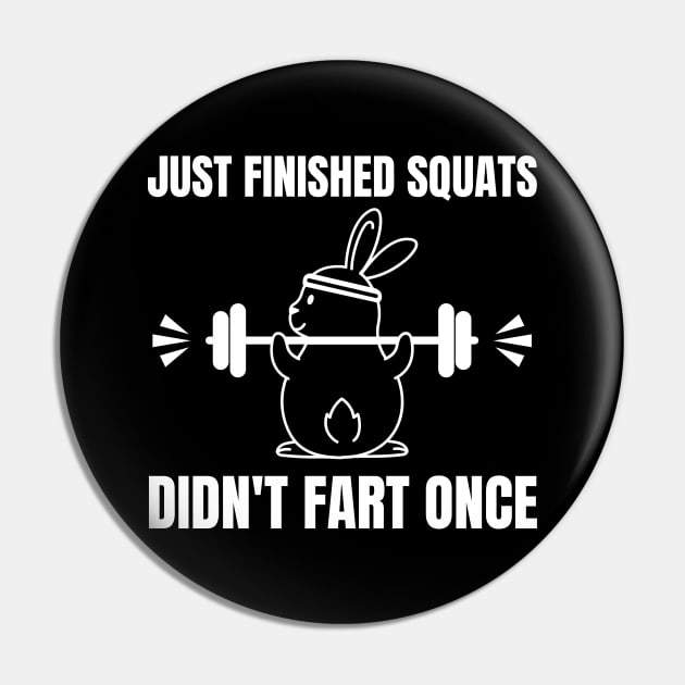 Funny Bunny Workout Squats Gym Wear Pin by BuddyandPrecious