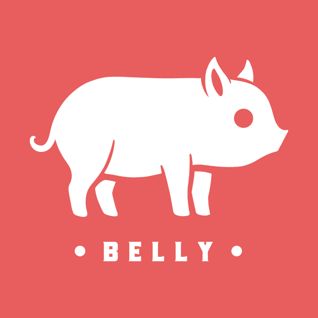 Small Potbelly Piglet. Cute minimal art for big fans by croquis design