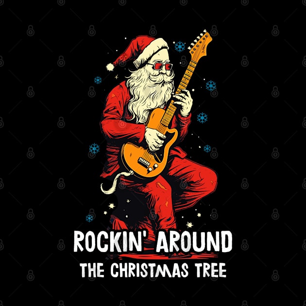 Christmas Guitar Gift Santa Claus Guitarist Funny Guitar by KsuAnn