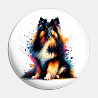 Artistic Bohemian Shepherd in Vivid Splash Art Style Pin