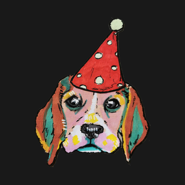 Birthday Dog with hat by NiamhOConnor