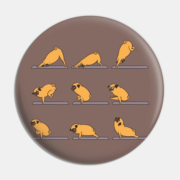 Jump Through Pug Yoga Pin by huebucket