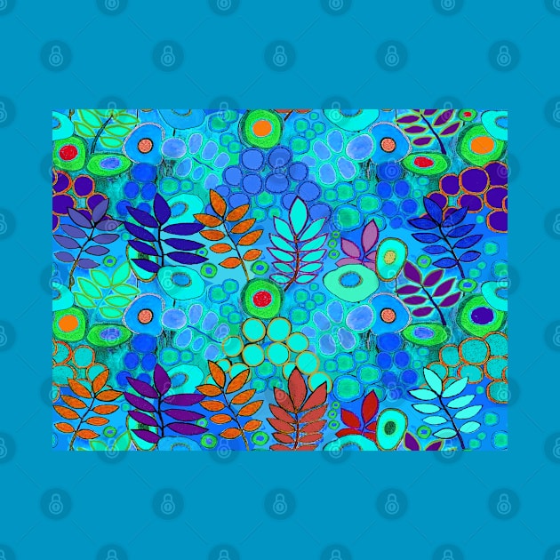 Southwest Sunny Garden Flowers - Turquoise by Esprit-Mystique