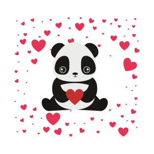 Dabbing Panda heart T-Shirt