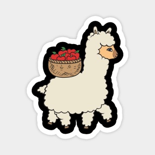 Alpaca with basket Magnet