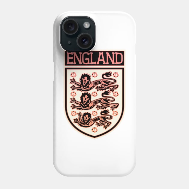 Halloween skeleton English three lions footy badge Phone Case by jimmy-digital