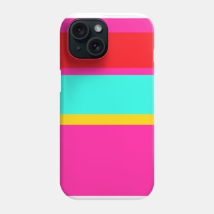 A surprising adaptation of Red (Pigment), Persian Rose, Golden Yellow and Fluorescent Blue stripes. Phone Case