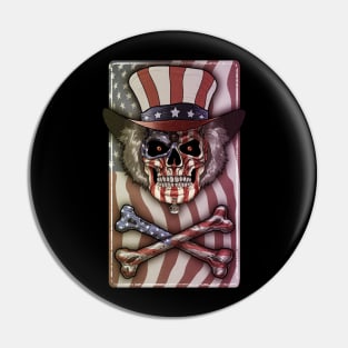 Uncle Sam Skull, America, 4th of July Pin