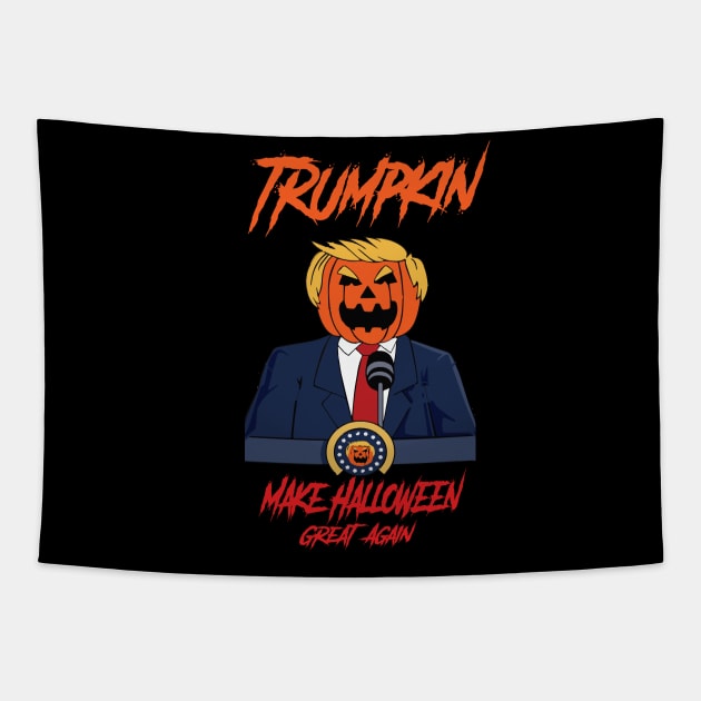 Trumpkin Make Halloween Great Again Funny Tapestry by SamDesigns