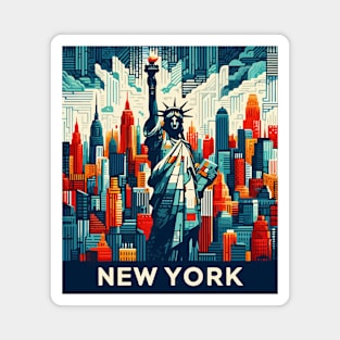 The Statue of liberty New York Abstract Cityscape Magnet