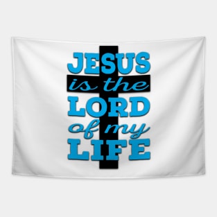 Jesus is Lord (blue and black) Tapestry