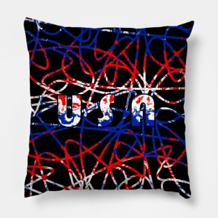 FOURTH Of July Scribble Pillow