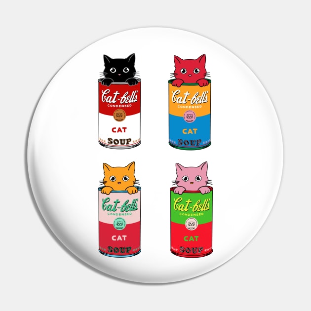 Cats pop art Pin by coffeeman