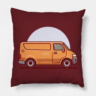 Delivery Car Cargo Cartoon Illustration Pillow