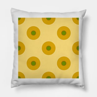 Mustard yellow vintage duplo dots Pillow