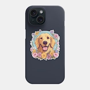 A Lovely Golden Retriever illustration Phone Case