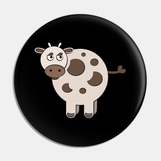 Cute Funny Cow Pin by evisionarts