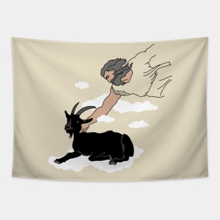 God loves evil goat Tapestry