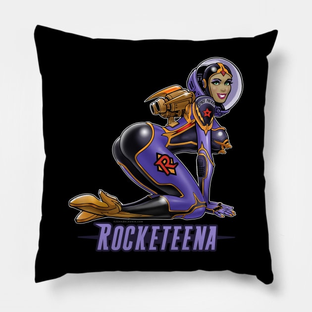 ROCKETEENA the Rocket Girl Pillow by Zeleznik