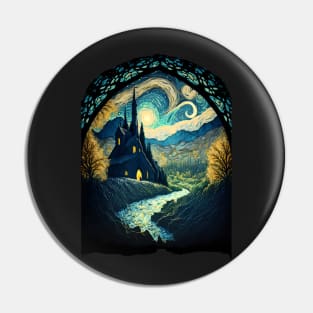 Starry Night at the Last Homely House - Van Gogh - Fantasy Pin