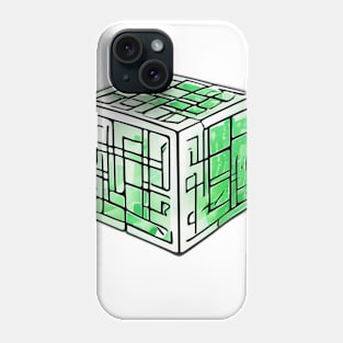 Rubic Cube Green Shadow Silhouette Anime Style Collection No. 380 Phone Case