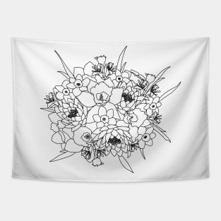 March Birth Month Flower Bouquet Drawing Tapestry