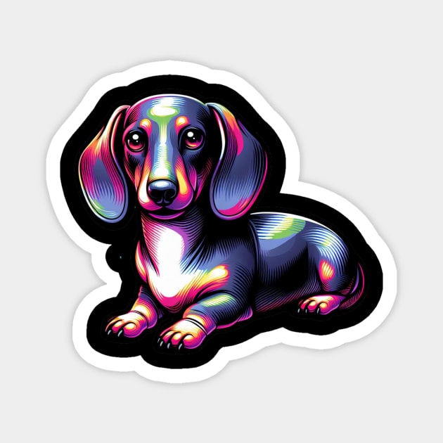 Whimsical Royal Miniature Dachshund Puppy Magnet by IamActiveDog
